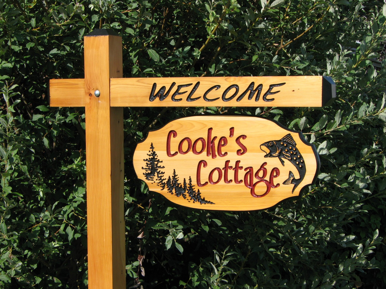 BuzzArt Canada's custom engraved cottage sign and house address specialist these are custom