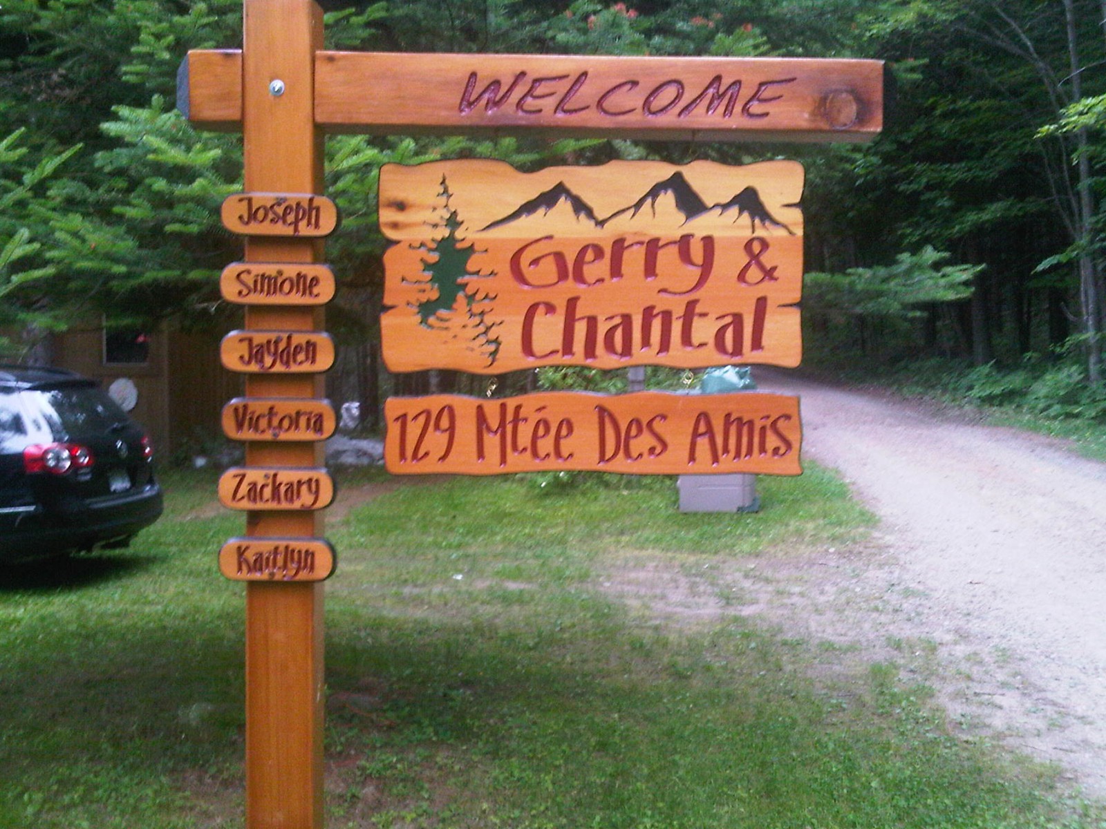 BuzzArt Canada's custom engraved cottage sign and house address