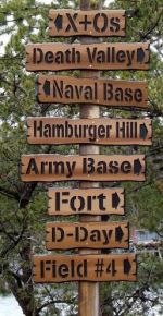 Wood Signs for a paint ball course Wood arrow signs