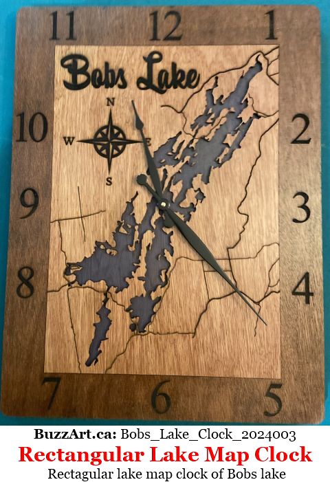 Custom Personalized Wooden Lake Map Clocks - Buzz Art