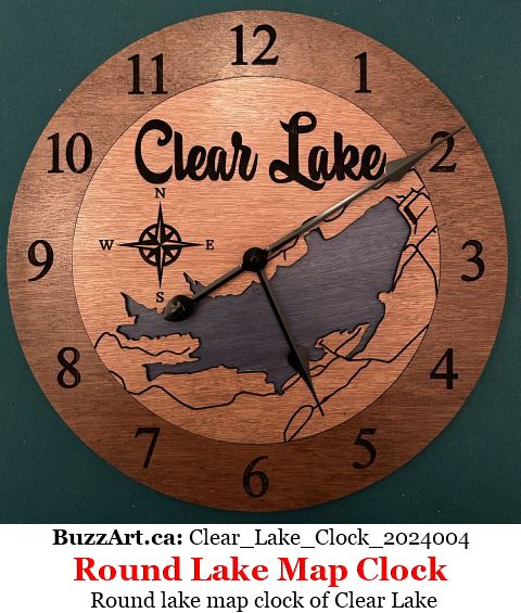 Custom Personalized Wooden Lake Map Clocks - Buzz Art
