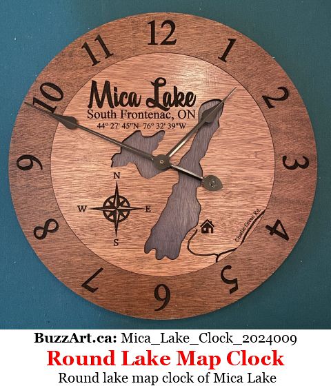 Custom Personalized Wooden Lake Map Clocks - Buzz Art