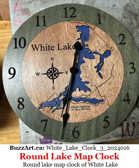 Custom Personalized Wooden Lake Map Clocks - Buzz Art
