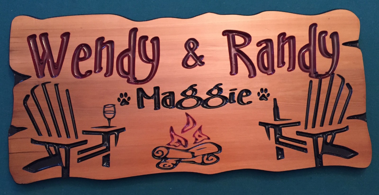 2 sq ft Wood engraved cottage signs and home addresses signs