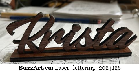 Laser cutting of custom letters - Buzz Art