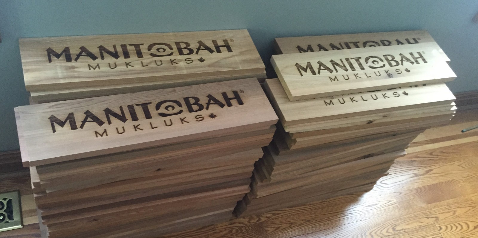 Wooden signs cut and engraved with a laser