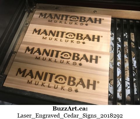Wooden signs cut and engraved with a laser - Buzz Art